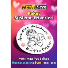 Sb Store Anneler Günü Ambalaj Hediye Paket Süsleme Etiketi Model 30 - 96 Adet 3cm