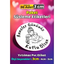 Sb Store Anneler Günü Ambalaj Hediye Paket Süsleme Etiketi Model 37 - 96 Adet 3cm