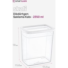 NY Home 6'lı Set Skali Dikdörtgen Saklama Kabı Beyaz 2350 ml - Beyaz, Çok Amaçlı Saklama Kabı
