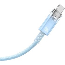 Nisar Store Explorer Serisi Hızlı Şarj Kablosu Akıllı Sıcaklık Kontrolü USB To Type-C 100W, 2m, Mavi