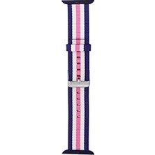 Nisar Store Markacase Için 42-44 mm Pantheon Şeritli Pembe Beyaz Kayış