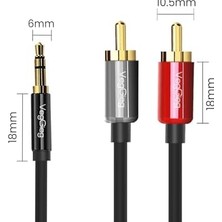 Nisar Store 3.5mm Aux To 2 Rca Ses Kablosu 1 Metre