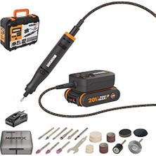 Nisar Store WX739 Makerx 20VOLT 2.0AH. Kömürsüz Profesyonel Kalem Tipi Devir Ayarlı Gravür Seti + 34 Parça Aksesuar