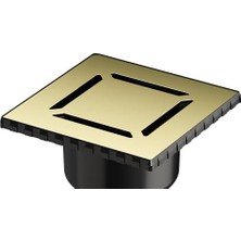 Nisar Store V- Kare 5608278 Duş Kanalı Çıkışlı 100 Kapak Parlak Altın