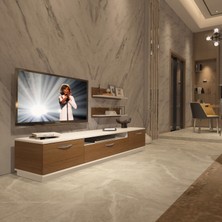 Decoraktiv Trio 4 Mdf Tv Ünitesi Tv Sehpası - Beyaz Ceviz