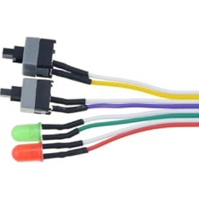 Nisar Store Ana Kart Power Kablosu LED Işıklı Reset Açma Kapama Butonu Kablosu On Off Switch 5064