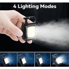 Nisar Store Mini Cob LED Anahtarlık Fener – Güçlü Aydınlatma, Mıknatıslı ve Taşınabilir Tasarım