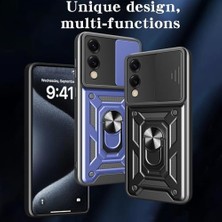 Nisar Store Galaxy S25 Edge Kılıf – 2x Ekran Koruyucu Dahil, Kamera Kapağı, Mıknatıslı Standlı, Darbeye Dayanıklı Tank Koruma, Siyah