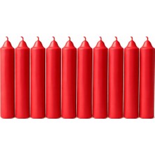 NY Home 10’lu Kırmızı Dilek Mumu Seti – Kaliteli ve Pürüzsüz Dış Yapılı, Içten Yanan Fitilli, Silindir Blok Tasarımlı, Dekoratif ve Ritüel Kullanımına Uygun Mumlar
