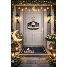 NY Home 28-23 cm Hoş Geldin Ramazan Dekorlu Ahşap Kapı Süsü, Ramazan Süsleri, Ramazan Tavan Süsü