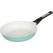 Nisar Store Kapaklı Yapışmaz Tencere 24 cm ve Kızartma Tavası 24 cm Green