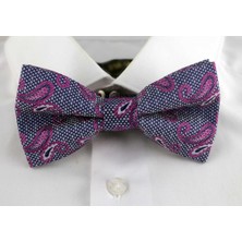 Brianze Mor Şal Desen Papyon 11 x 6 cm %100 Microfiber Malzeme ile Özel Günler İçin Uygun