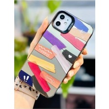 Nisar Store 11 ile Uyumlu (12 Görünümlü) Köşeli Parmak Izi Bırakmaz Baskılı Metalik Electro Silikon Kılıf