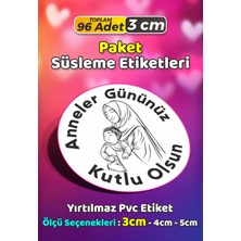 Sb Store Anneler Günü Ambalaj Hediye Paket Süsleme Etiketi Model 32 - 96 Adet 3cm