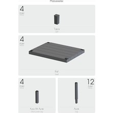 NY Home 4 Katlı Çok Amaçlı Düzenleyici Raf Ünitesi – Plastik Kitaplık, Banyo, Mutfak,, Depolama ve Saklama Rafı (Siyah)