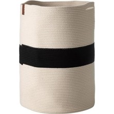 Nisar Store Venus Çamaşır Sepeti Siyah Ekru 35X35X45