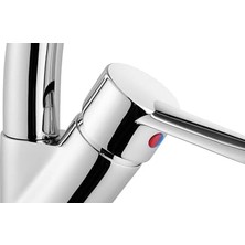 Nisar Store Viva Lavabo Bataryası A41063, 360° Dönebilen, Krom, Seramik Diskli Kartuş, Tezgah Üstü Montaj