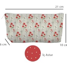 Nisar Store Kanvas Bez Kalemlik (Kırmızı Çiçek)