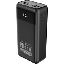 Lenyes PX591D Pro Hızlı Şarj Özellikli Dijital LED Göstergeli Powerbank 65W 50000MAH Siyah