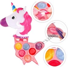 Nisar Store Kız Çocukları Için Sürülebilir Şekilli 3 Katlı Makyaj Seti Oyuncak Kozmetik Malzemeleri