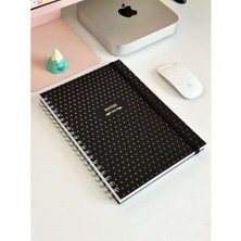 NY Home Sert Kapak Spiralli Defter,lastikli 20X28 cm 90 Gr. 120 Yap. +40 Çiz.+40 Nokt
