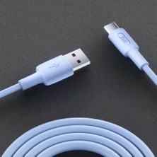 NY Home 12W Usb-A To Type-C Silikon Hızlı Şarj ve Data Kablosu Mavi 1 Metre