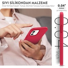 NY Home Kılıf Ince Sıvı Silikon 3 Katmanlı Tam Kaplamalı Yumuşak Jel Kauçuk Kılıf Kapak (Parlak Kırmızı, 11)