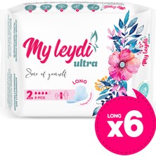 Myleydi My Leydi Ultra Hijyenik Ped Uzun 8'li 6 Paket Gün Boyu Konfor ve Sızıntı Önleyici Teknoloji