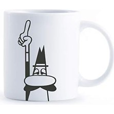 NY Home - Kupa - Mug - 250ML - Ikonik Bıyıklı Adam Desenli - Porselen