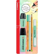 Nesto Home - Kalem Seti - Tek Pastel Renk - 6'lı Set - Yeşil