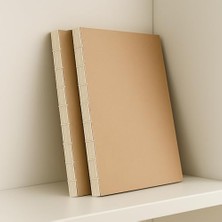 NY Home Özel Tasarım Kapaklı A4 Defter - 180 Derece Açılabilir, Sırtı DIKIŞLI,%100 El Işçiliği, Ofis, Okul, Günlük Kullanım Için Ideal Defter (Çizgisiz)