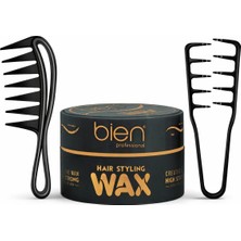 Bien Professional Wax 150 ml + Dalga Veren Mucize Tarak + Geniş Aralıklı Wax Tarağı Seti | Hacim, Dalga ve Güçlü Tutuş Erkek Saç Şekillendirme Seti