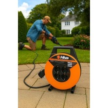 NY Home Makaralı Seyyar Kablo, 3x1,5 Mm², Dayanıklı Uzatma Kablosu, Dörtlü Prizli, Iç Mekan, Dış Mekan Kullanımına Uygun, Endüstriyel Tip, Taşınabilir Enerji Dağıtım Tamburu (5 M)