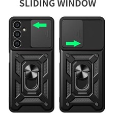 NY Home Galayx S24 Fe Uyumlu Kılıf – 2 Adet Ekran Koruyucu Dahil, Siyah | Tank Düzey Koruma | Mıknatıslı Stand | Kamera Lens Koruması | Araç Içi Mıknatıslı Tutucu ile Uyumlu