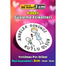 Sb Store Anneler Günü Ambalaj Hediye Paket Süsleme Etiketi Model 56 - 96 Adet 3cm