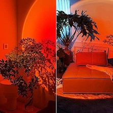 NY Home Kumandalı Gün Batımı Projektörü Rgb 16 Renk Ufo Projeksiyon USB Masa Lambası