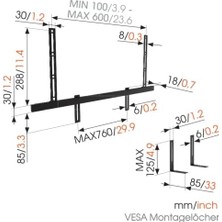 NY Home Vogels Sound 3550 Evrensel Soundbar Tutucu | Soundbar 500/700, Sonos Arc/beam/playbar,, Lg ve Için De Uygundur | Vesa 100 Ila 600 Için Tutucu | Maks. Ağırlık 6,5 kg
