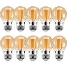 NY Home 4 Watt Mini Top Ampul LED Filament G45 Cam Rustik Ampul E27 Duy 1800K Işık Rengi 10 Adet