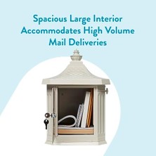 NY Home Mailboxes Hamilton Cast Alüminyum Post-Mount Posta Kutusu, HM200WAM, Beyaz