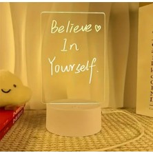 NY Home Işıklı Not Tahtası USB ile Çalışan Mesaj Panosu Gece Lambası Dekor