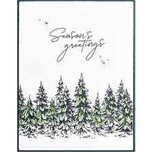 NY Home Season's Greetings Evergreens Pres Plakası, Metal