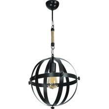 NY Home Dünya Tekli Halatlı Avize Siyah