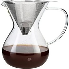 NY Home , Cam Kahve Demleme Çelik Süzgeçli 850 Ml, Tek Ebat, Çok Renkli
