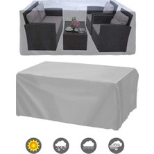 NY Home Bahçe Mobilyası Örtüsü, Bahçe Mobilyası Brandası, Su Geçirmez, Rüzgar Geçirmez, Uv Dayanıklı, Bahçe Mobilyası Örtüsü, Bahçe Mobilya Brandası Masa Koruma Örtüsü (Grı, 200 * 160 * 80)