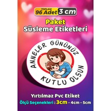 Sb Store Anneler Günü Ambalaj Hediye Paket Süsleme Etiketi Model 55 - 96 Adet 3cm