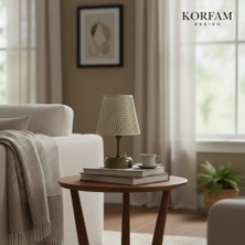 KorFam Krem Hazeran Görünümlü Başlık Kablosuz Pilli Masa & Gece Lambası