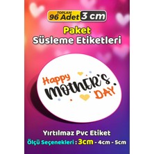 Sb Store Anneler Günü Ambalaj Hediye Paket Süsleme Etiketi Model 57 - 96 Adet 3cm
