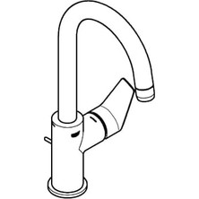 NY Home Bauedge Tek Kumandalı Lavabo Bataryası 1/2" L-Boyut - 23760001