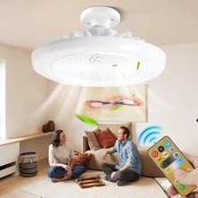 NY Home E27 LED Işıklı Sessiz Tavan Vantilatörü, Ayarlanabilir Renk Sıcaklığı, Kısılabilir Fan Lambası, Ayarlanabilir Fan Hızları, Zamanlayıcılı, Uzaktan Kumandalı, Fanlı Tavan Lambası