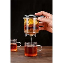 NY Home Sihirli Borosilikat Cam Demlik 900 ml Dayanıklı & Tek Tuşla Demleme